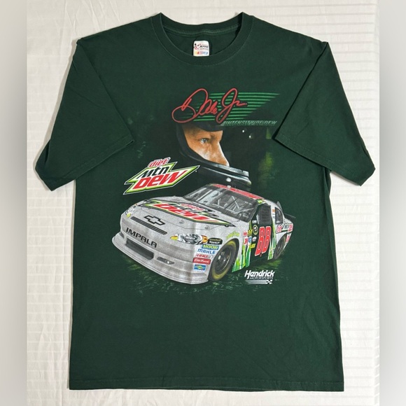 Dale Earnhardt Jr 88 Mountain Dew NASCAR Racing T-Shirt Chase Green Med-Large - Picture 1 of 7